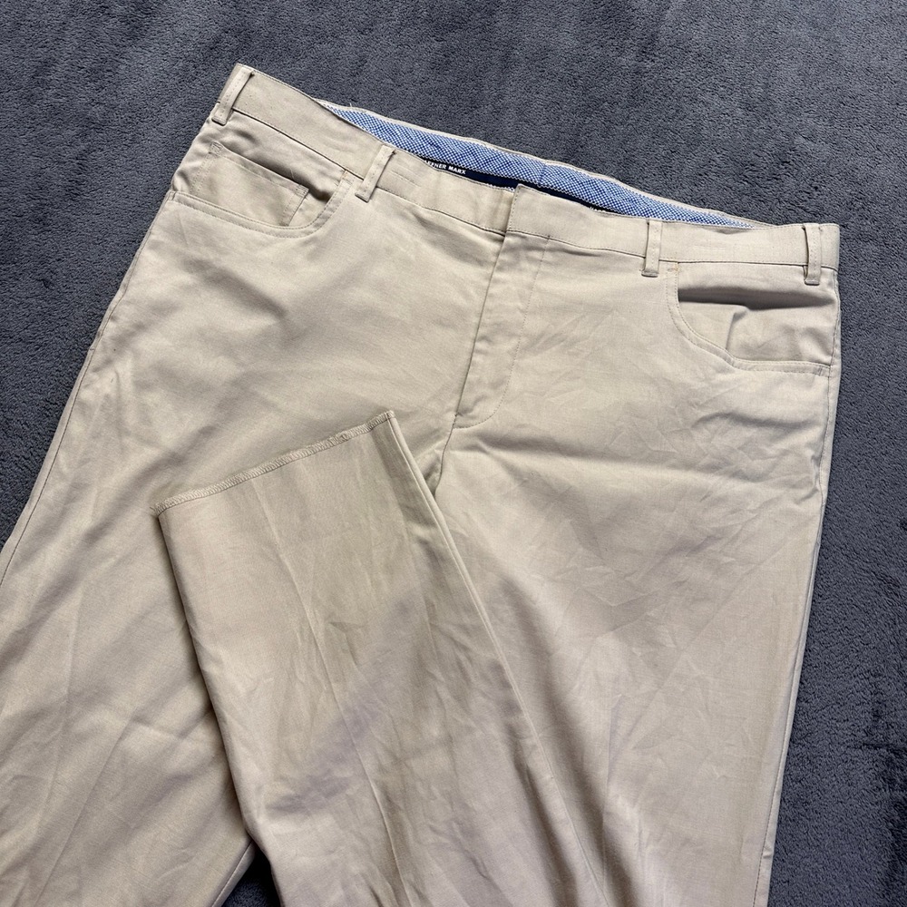 Hart Schaffner Marx Dress Pants Mens 38R Tan Wool Blend Coolmax Lycra Khaki